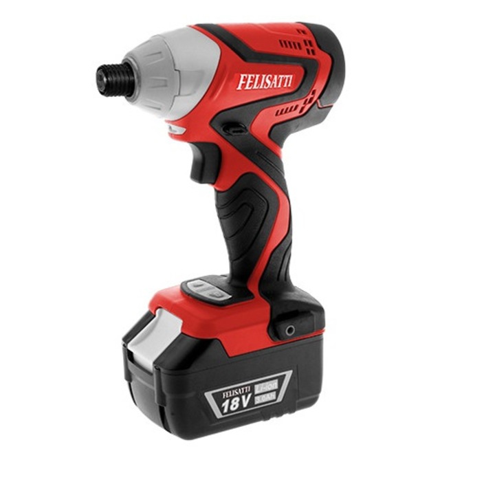 Акумулаторен ударен винтоверт FELISATTI SD18IL 18 V, 0-2300 об/мин, 0-3200 уд/мин, 2 батерии x 2.6 Ah