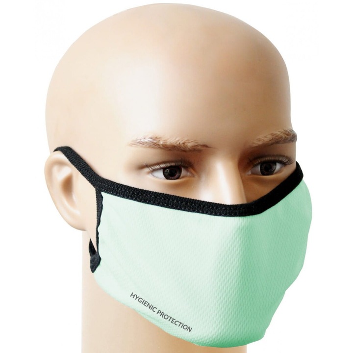 Masca de fata reutilizabila, 2 straturi, 100% poliester, unisex, dimensiune universala