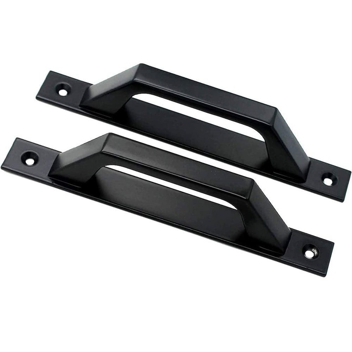 Maner usi glisante de hambar, maner de usa in stil vintage pentru porti si dulapuri din lemn, constructia solida din otel asigura longevitate, instalare usoara pentru uz interior si exterior