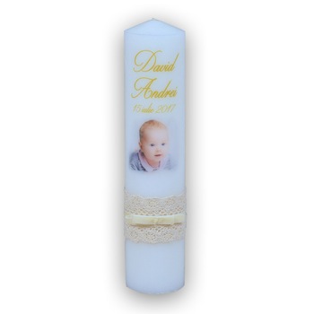 Lumanare botez poza baiat personalizare inclusa Lumanare botez poza baiat personalizare inclusa