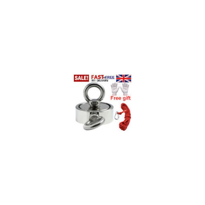 Set magnet de pescuit cu rotire Enforose, 75mm, franghie de 10m, manusa antiderapanta