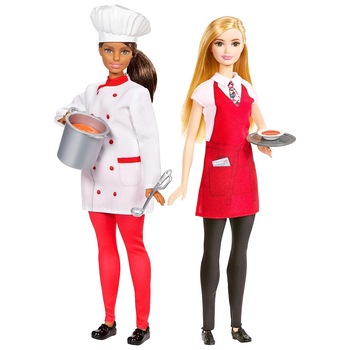 Set Mattel Barbie, 2 Papusi Bucatar si Ospatar Set Mattel Barbie, 2 Papusi Bucatar si Ospatar