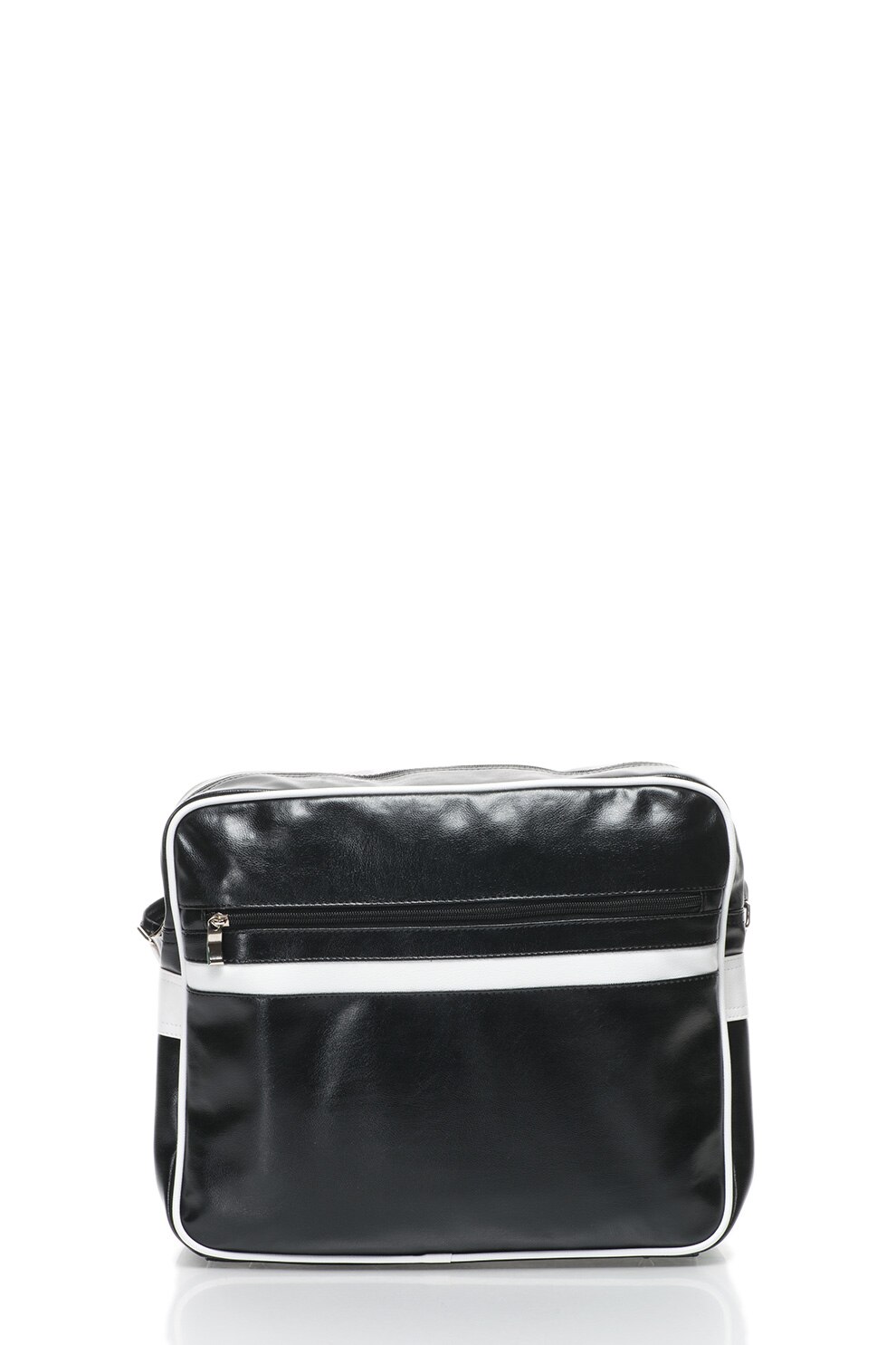 Solier, Geanta messenger cu bareta ajustabila si protectie pentru umar, Negru/Alb