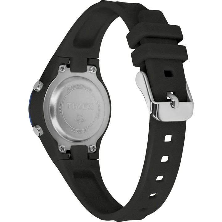Ceas copii, Timex, Plastic / Cauciuc, Digital, 27 mm, Rezistent la apa 30 m, Negru