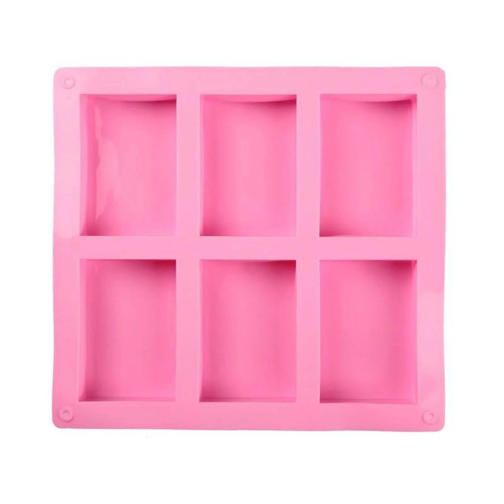 Forma sapun dreptunghiulara YANYXR silicon roz 23.5x21x2.5cm