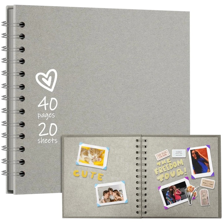 DIY esküvői emlék fotóalbum, 7x7 hüvelyk, nagy kapacitású, fehér