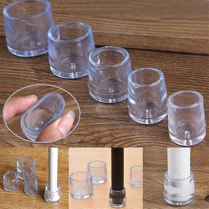 Capace de protectie pentru picioarele meselor si scaunelor, transparent, set de 1 bucata, dimensiuni interioare 16-30mm