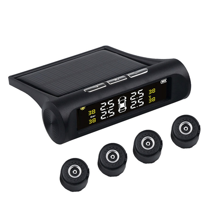 Sistem monitorizare presiune anvelope wireless, afisaj LCD, alarma scurgeri