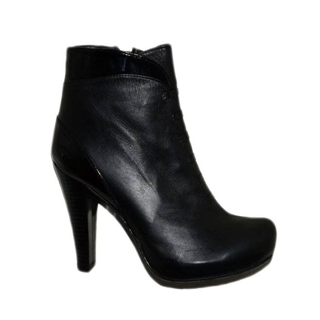 Botine scurte cu platforma,D&J Exclusive, Negru