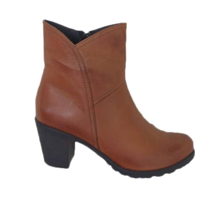 Botine cu toc gros,D&J Exclusive, Maro