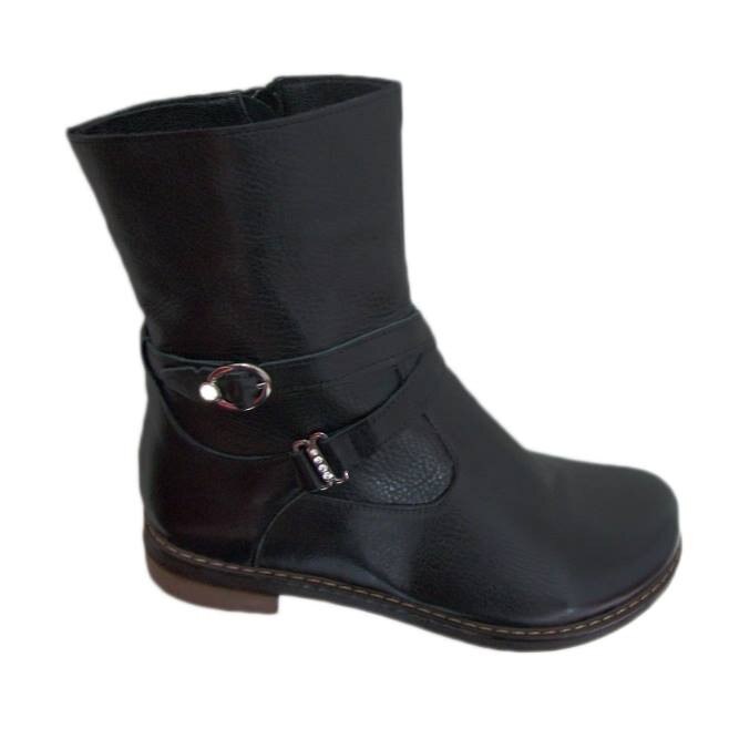 Botine cu catarame si cristale argintii,D&J Exclusive, Negru
