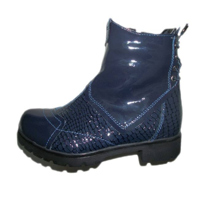 Ghete moderne cu talpa groasa,D&J Exclusive, Albastru marin