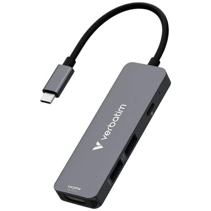 Verbatim Hub, USB-C/HDMI/USB-A 3.2/2.0, 4 порта, 4K