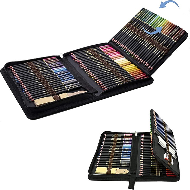 Set de creioane colorate pentru desen, 24 culori, pentru artisti si incepatori