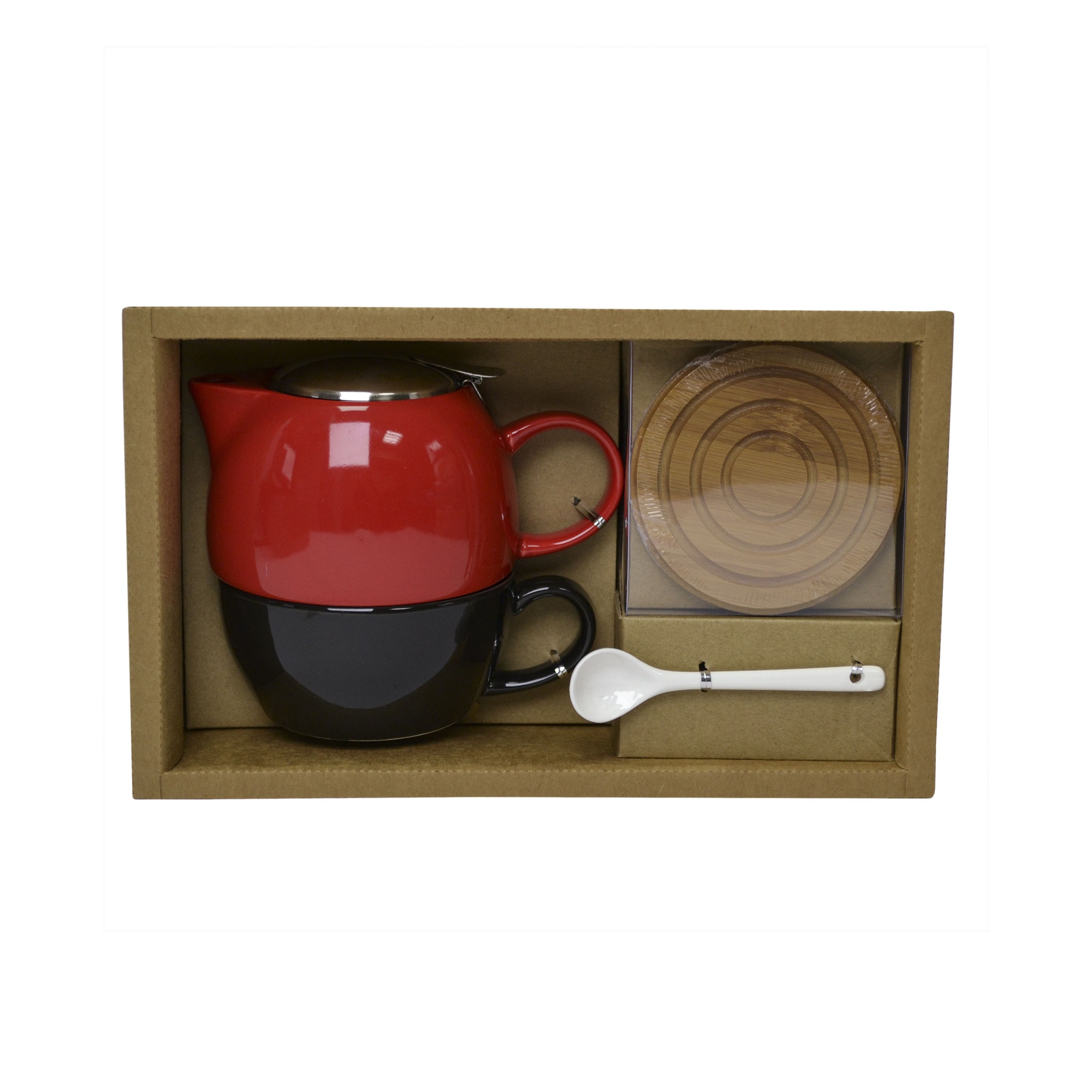 Set Ceai Portelan Bobo, GR81600681R Rosu