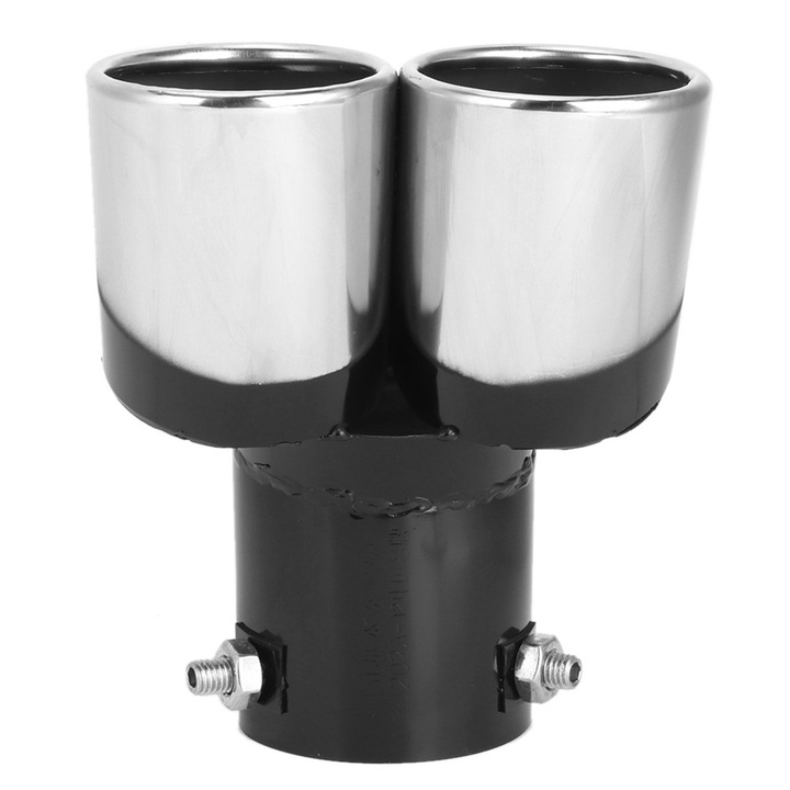 63 mm / 2,5 inch Accesoriu pentru masina pentru teava de esapament dubla din otel inoxidabil