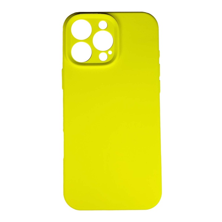 Калъф за телефон, съвместим с Apple iPhone 16 Pro Max, Viceversa, Colors Collection, Silicone, TPU, Yellow