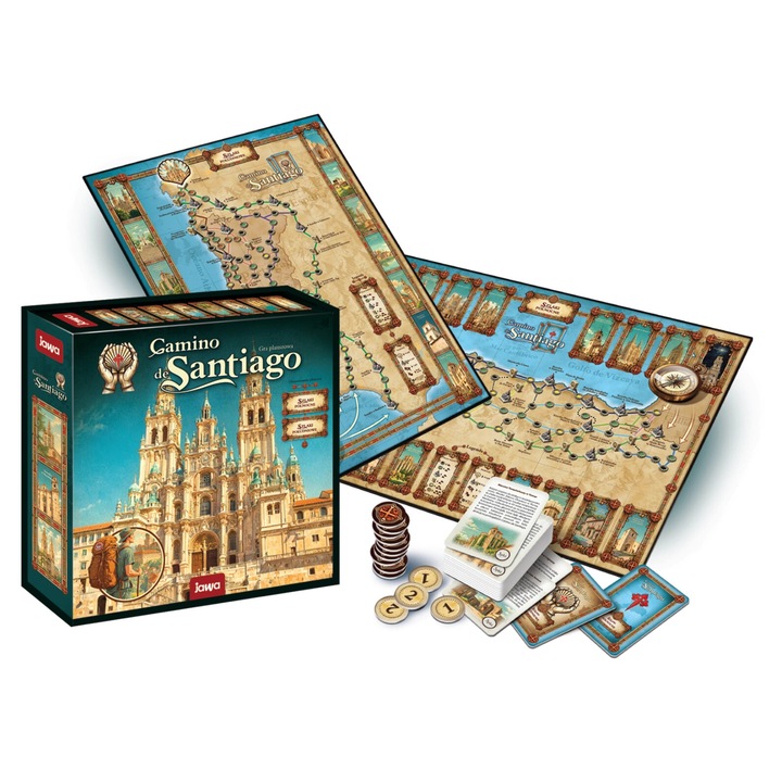 Társasjáték, Jawa, Camino de Santiago, 6 dobókocka, dupla tábla