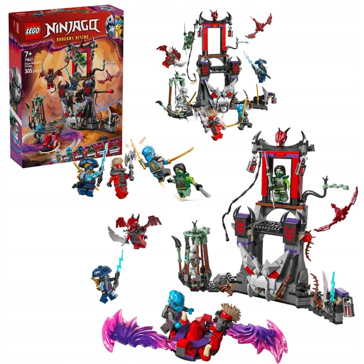 Комплект LEGO Ninjago, 305 части, 6 минифигури, многоцветен