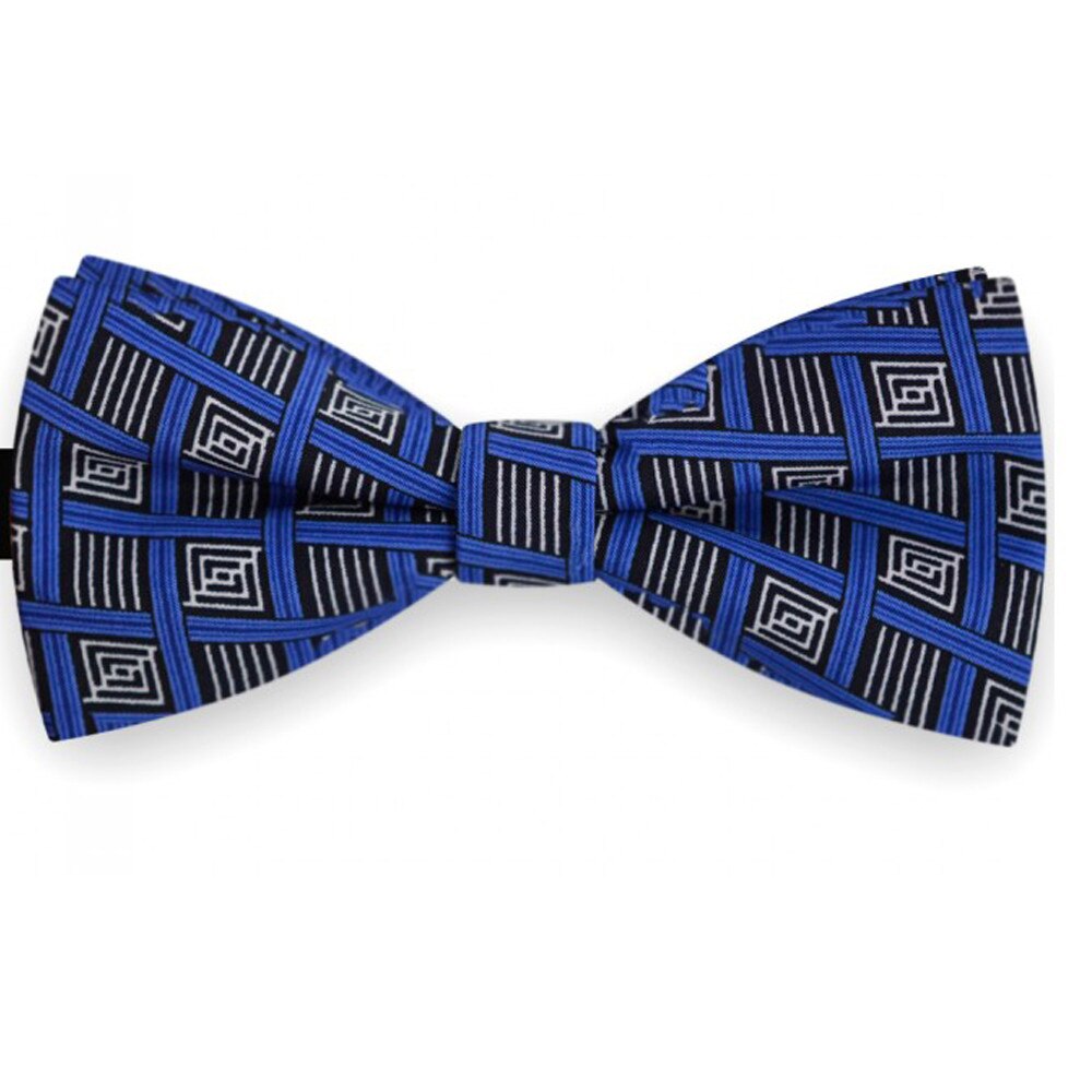 Papion barbati, albastru, model geometric