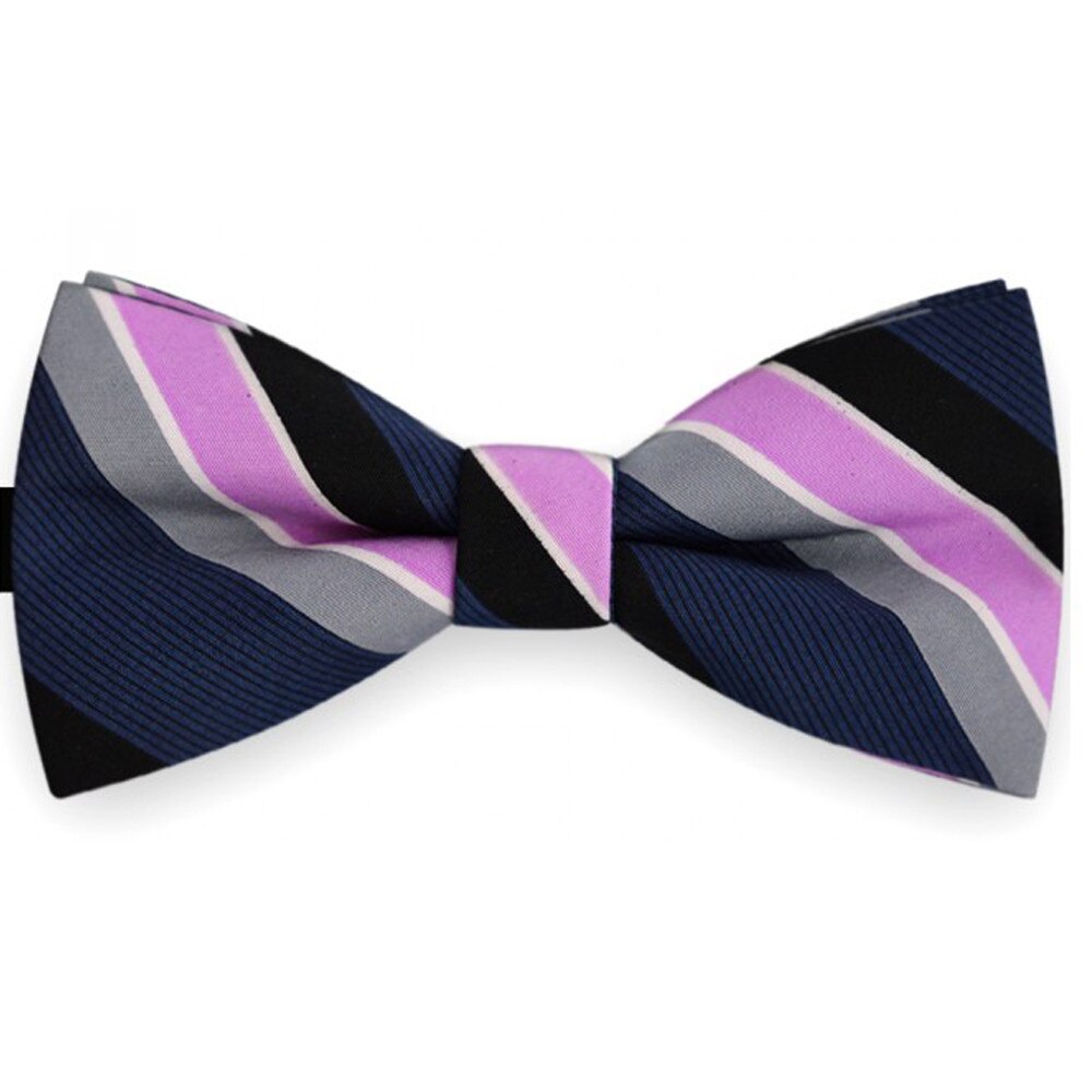 Papion barbati albastru, clasic, model dungi oblice