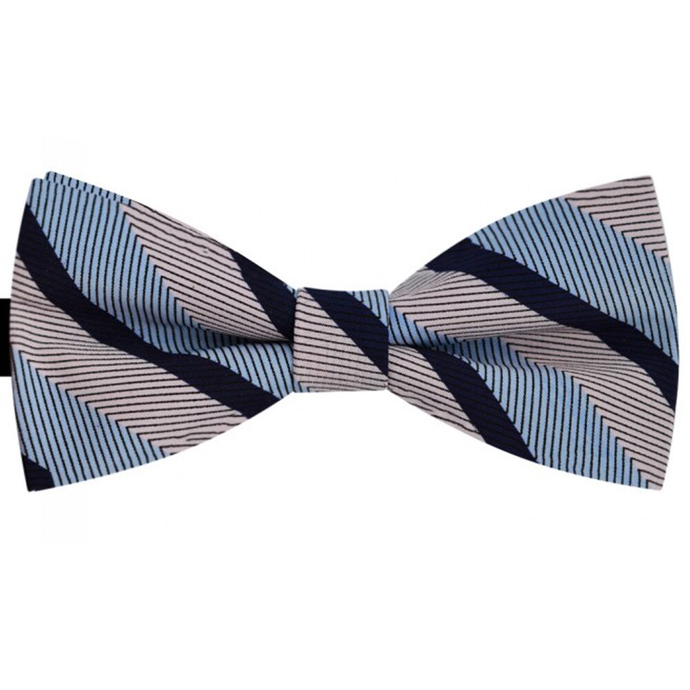 Papion barbati albastru, clasic, model zig zag