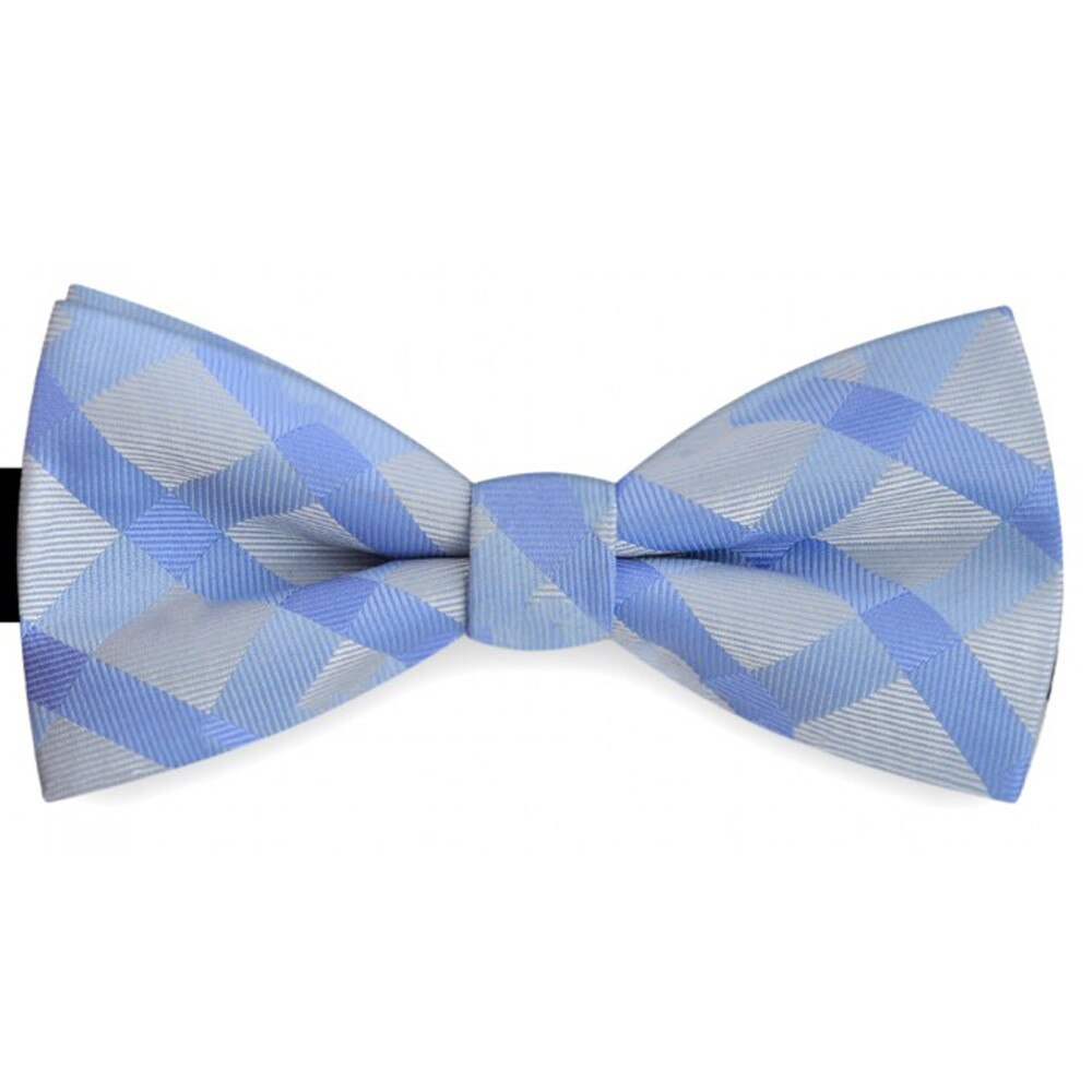 Papion barbati albastru, clasic, carouri