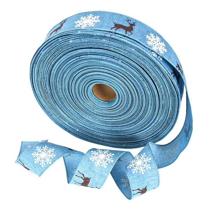 YANYXR karácsonyi díszszalag, hópehely és rénszarvas mintákkal, többszínű, 5cmx3m