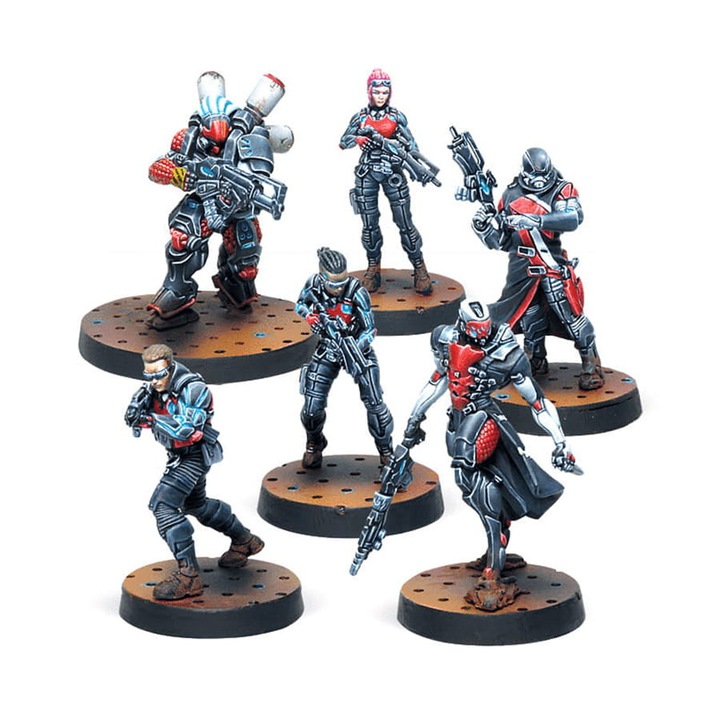 Разширение за игра Infinity Game Expansion, Tunguska Jurisdictional Command Nomads Sectorial Starter Pack, Corvus Belli, 6 модела за сглобяване, метал