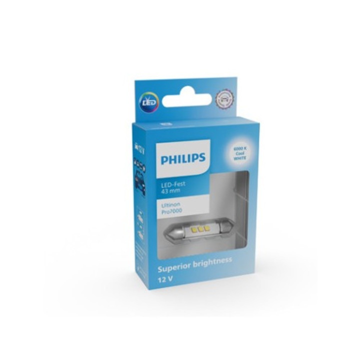 Led кола Бяла C5w софит Philips Ultinon Pro7000 SL 43 мм