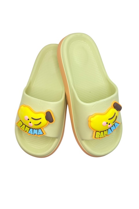 Papuci de plaja sau piscina pentru dama, Tecos®, ultra usori, imprimeu 3D fructe, Verde, 40-41