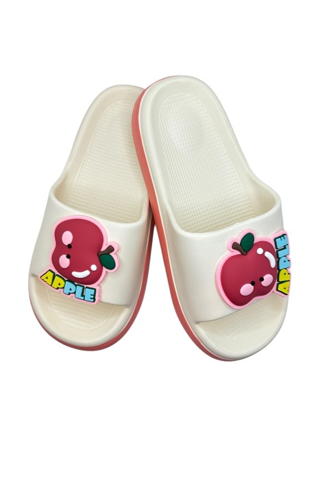 Дамски чехли за плаж или басейн, Tecos®, ултра леки, 3D печат на плодове, Бял, 36-37