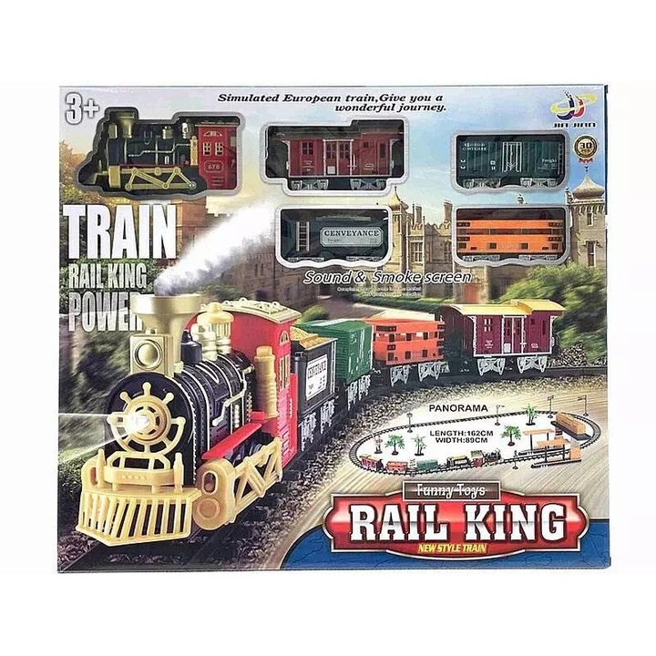 Trenuleț de jucărie, Adar, cu baterie, multicolor