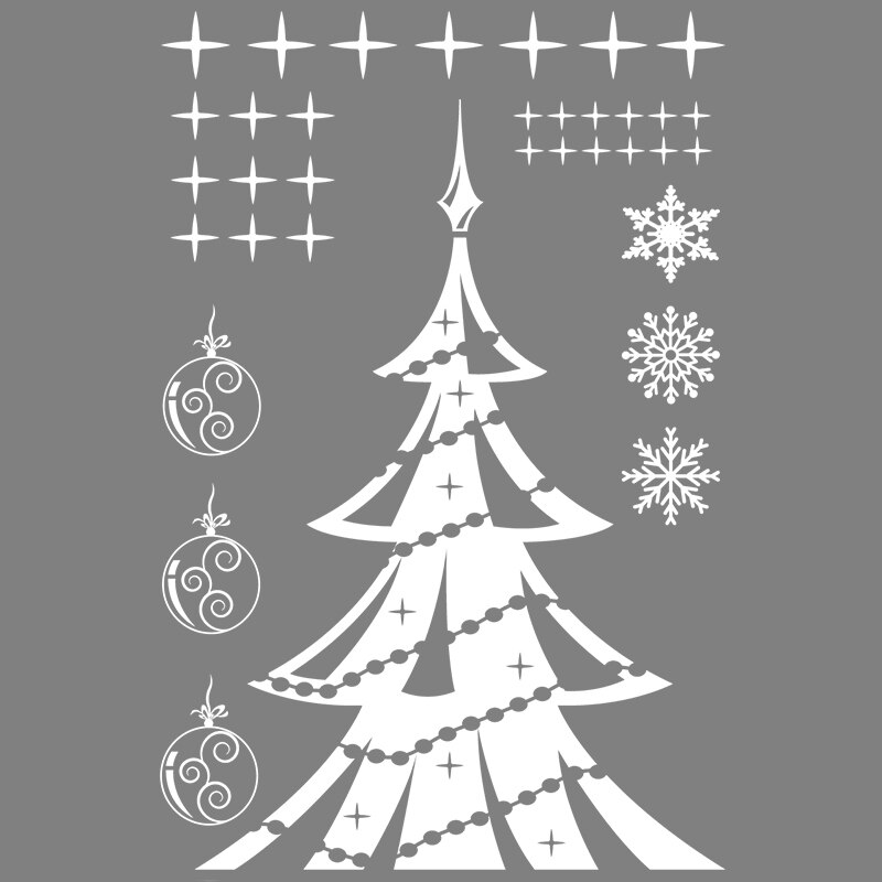 Sticker Decorativ - SMAER - Pom De Craciun - 60cm x 90cm - Alb