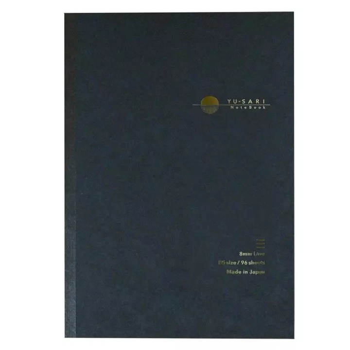 Yu-Sari B5 notebook, Nakabayashi, 8mm, fekete