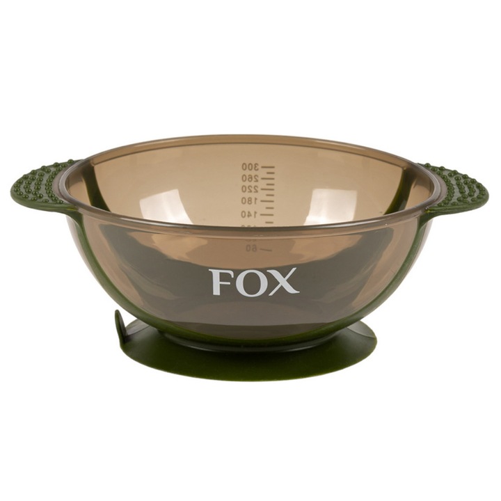 Bol de vopsea FOX cu ventuza din silicon, masline, 300 ml