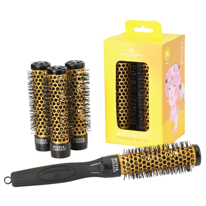 Set Bigudiuri Olivia Garden MultiBrush 25mm (4 bigudiuri + maner)