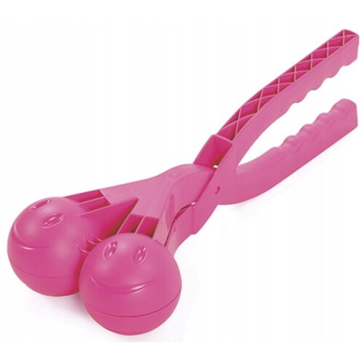 Sanie Prosperplast Snowballee 2, rozie, 38x15x8cm, pentru formarea a 2 bulgari de zapada