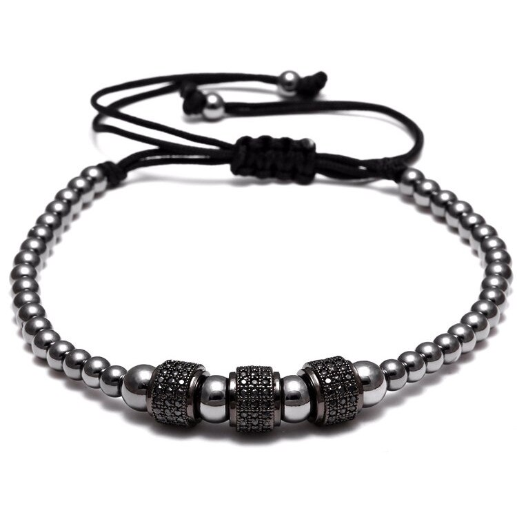 Bratara Brooks,Cristale Zirconiu Negru,Ajustabila