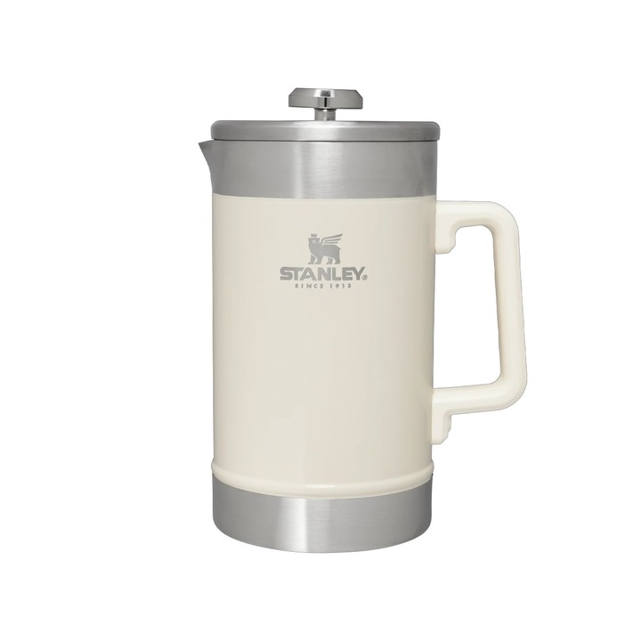 Ceainic termic Stanley, 1.4L, inox, pentru cafea si ceai, cu filtru, crema lucioasa