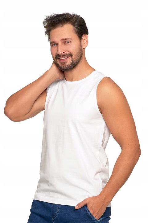 Мъжки потник, Moraj, Памук, Бял