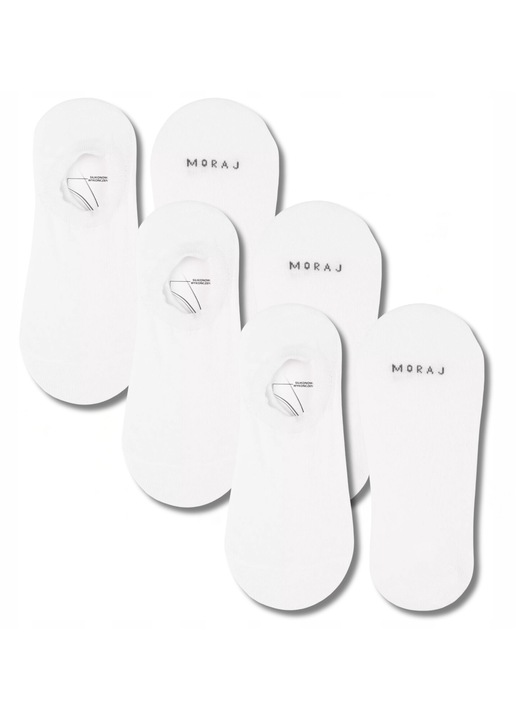 Sosete barbati, MORAJ, Set 3 perechi, Bumbac/Poliamida, Alb, 43-45 EU