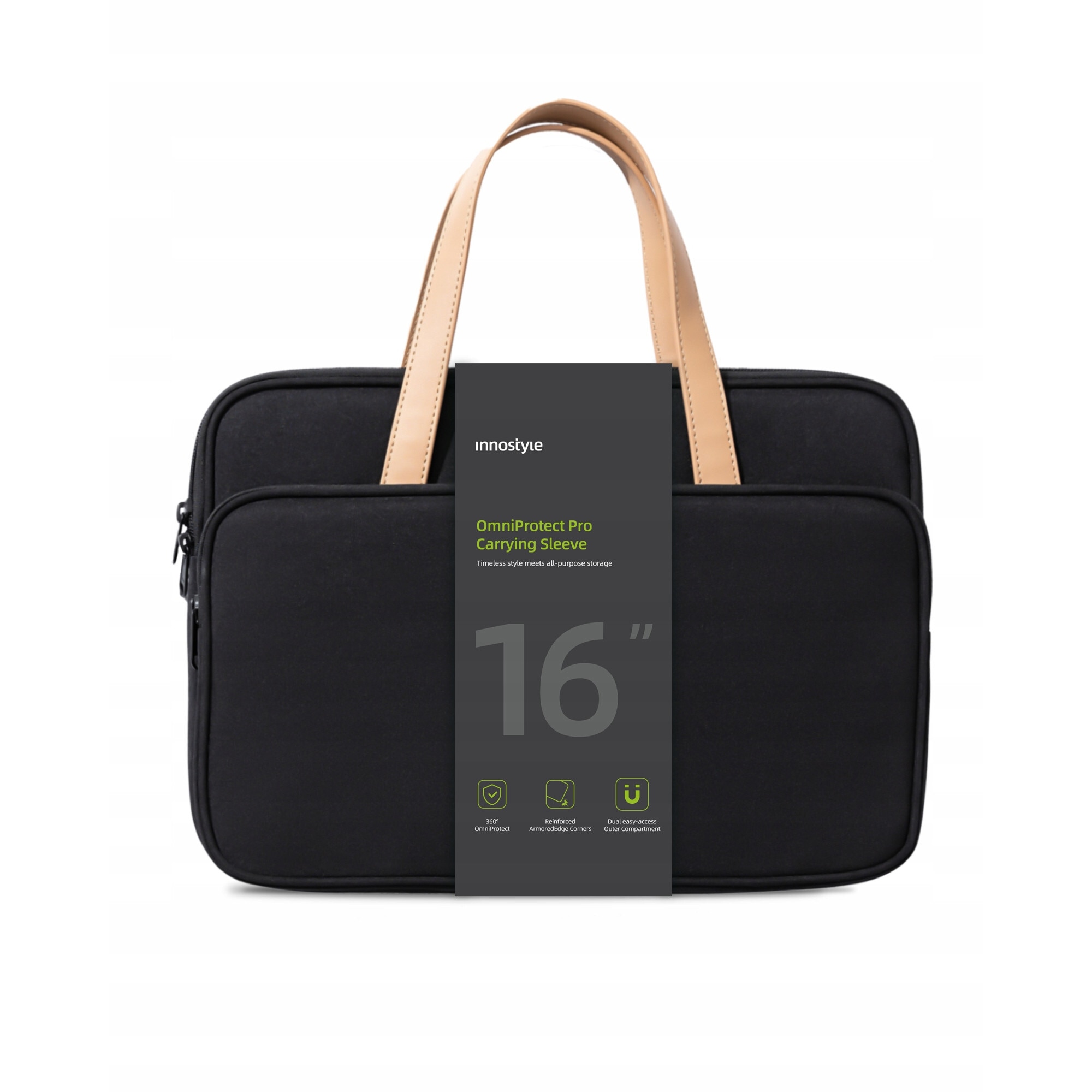 Geanta laptop Innostyle OmniProtect Pro, 16", waterproof, neagra, 40x28x6cm, set