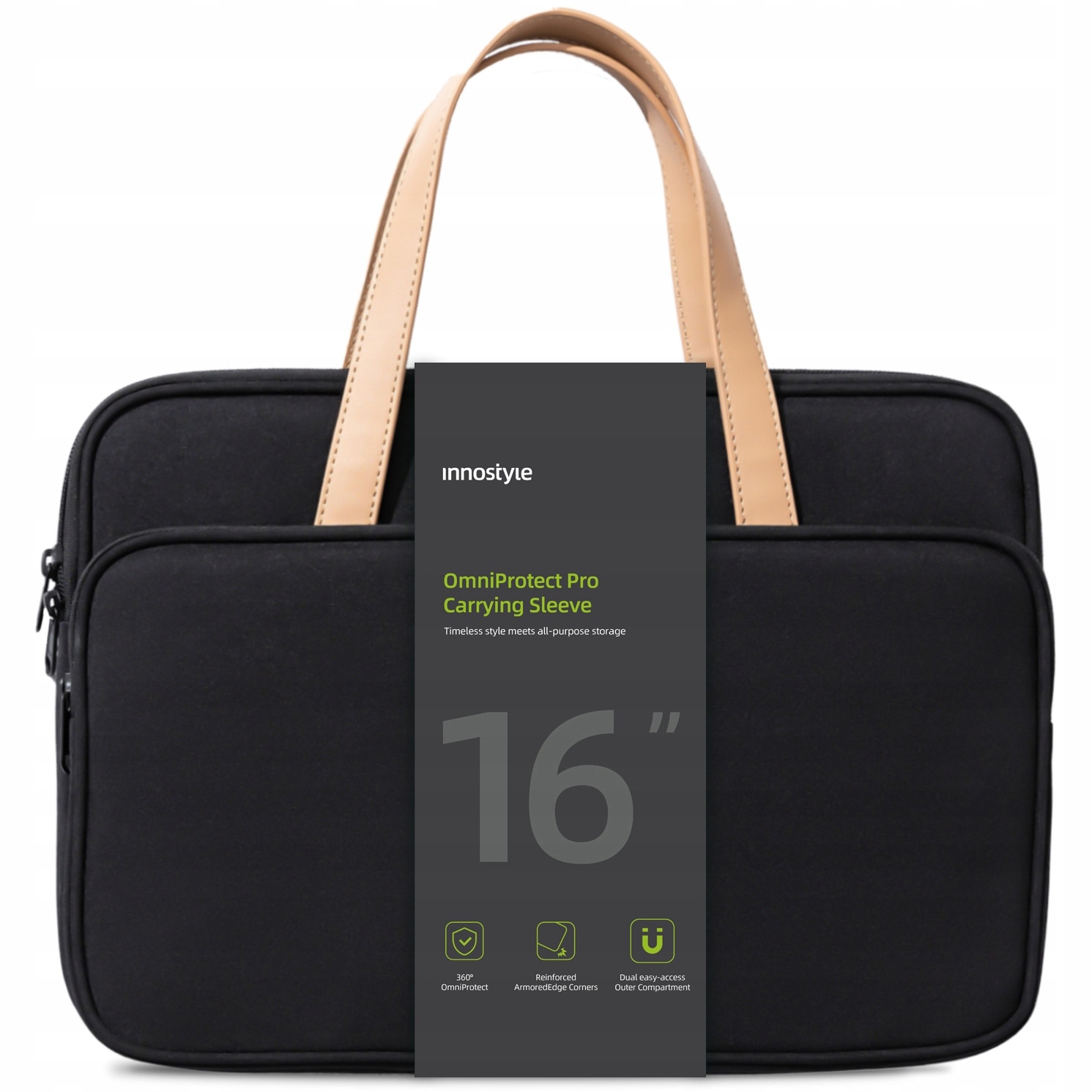 Geanta laptop Innostyle OmniProtect Pro, 16", waterproof, neagra, 40x28x6cm, set