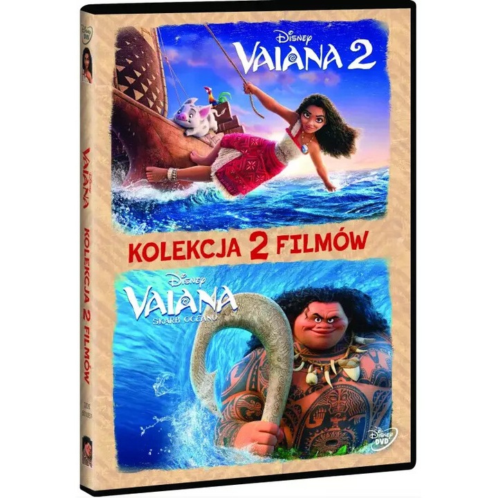 Pachet filme DVD Vaiana 1-2, Galapagos, animatie, aventura, 2 discuri