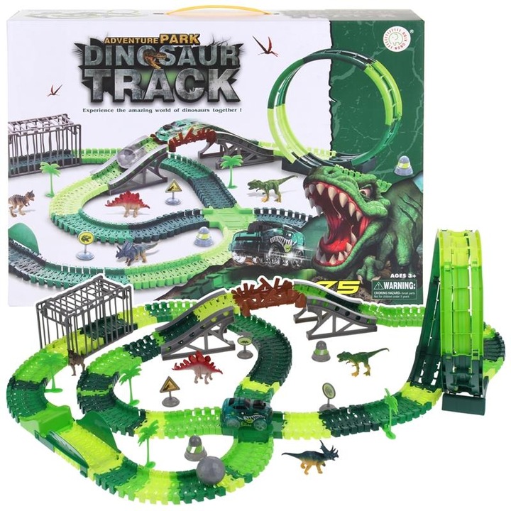 Autópálya szett, Nobo Kids, 275 darab, zöld