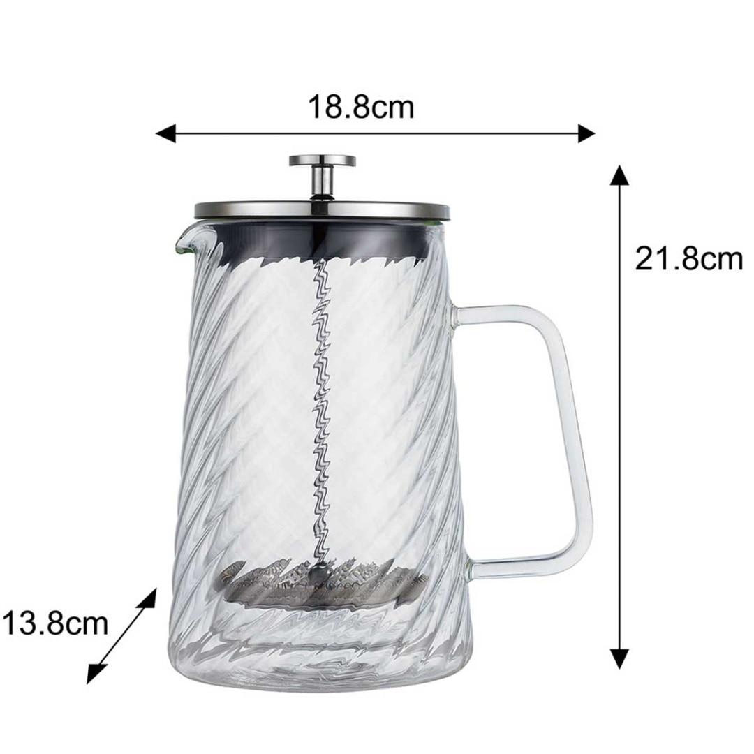 Cafetiere termica Klausberg, 1000ml, sticla borosilicata, inox, roz aurie, 13.8x21.8cm