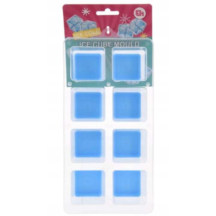 Koopman jégkocka tálca, 800 ml, 8 kocka, színes, 26x9,8x6,5 cm