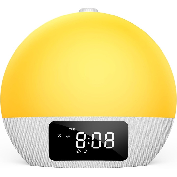 Foryond ébresztőóra kivetítővel, 25 hanggal, 9 színnel, napkelte és napnyugta szimulációs funkcióval, kompakt méretekkel
