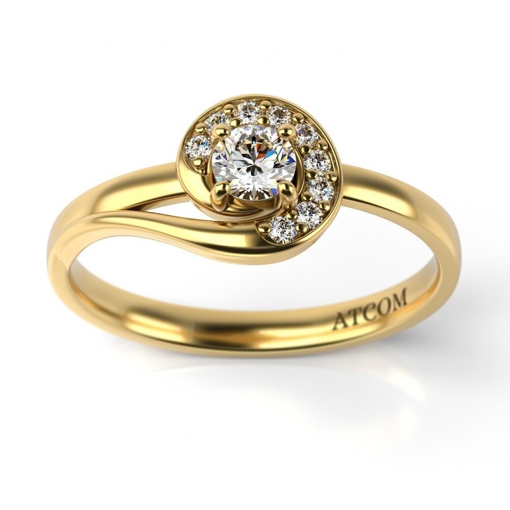 Inel de logodna cu diamante Apollo din aur galben